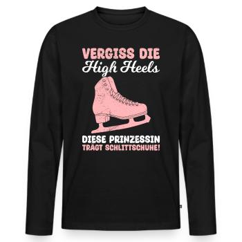 Vergiss die High Heels Diese Prinzessin trägt - Männer Premium Bio Langarmshirt - Schwarz - Vorne - Nico (187cm)