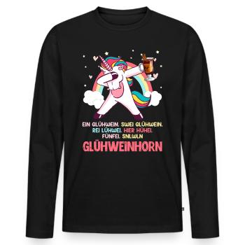 Weihnachtsmarkt Glühweinhorn Glühwein Advent - Männer Premium Bio Langarmshirt - Schwarz - Vorne - Nico (187cm)