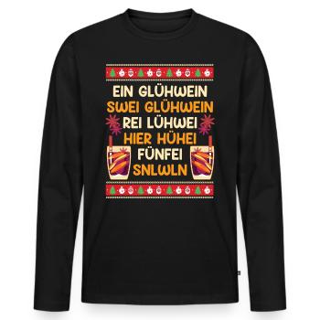 X-Mas Ein Glühwein Swei Glühwein Rei Glühwein - Männer Premium Bio Langarmshirt - Schwarz - Vorne - Nico (187cm)