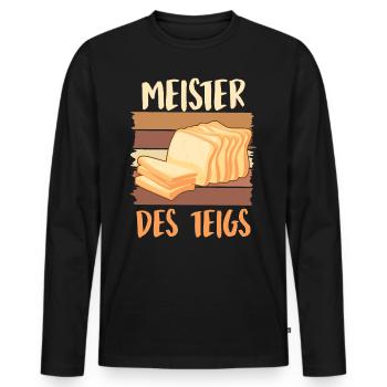 Brotbäcker Meister des Teigs Backliebhaber - Männer Premium Bio Langarmshirt - Schwarz - Vorne - Nico (187cm)