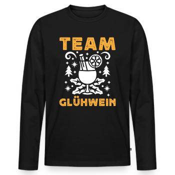 Glühwein Bude Team Glühwein Weihnachten - Männer Premium Bio Langarmshirt - Schwarz - Vorne - Nico (187cm)