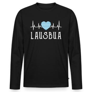 Lausbua Bayern Shirt Männer Bayerisches Shirt - Männer Premium Bio Langarmshirt - Schwarz - Vorne - Nico (187cm)