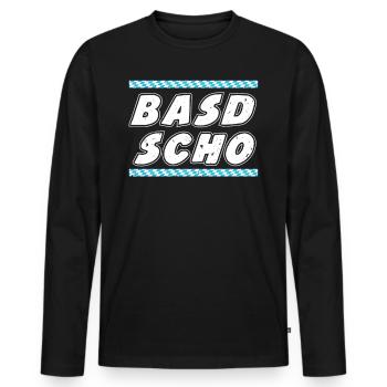 Basd Scho Freistaat Bayern Bayerisches Shirt - Männer Premium Bio Langarmshirt - Schwarz - Vorne - Nico (187cm)