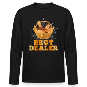 Brot Dealer Backliebhaber Brotteig Backen - Männer Premium Bio Langarmshirt - Schwarz - Vorne - Nico (187cm)