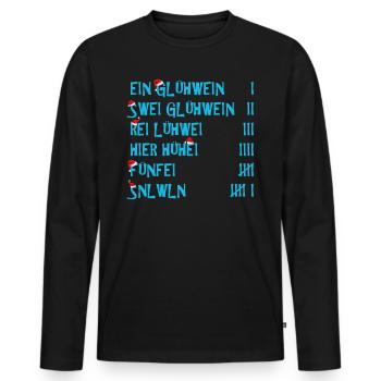 Weihnachten Ein Glühwein Swei Glühwein Rei - Männer Premium Bio Langarmshirt - Schwarz - Vorne - Nico (187cm)