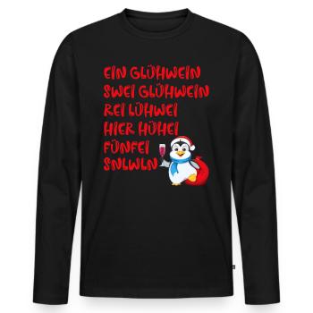 Weihnachtsmarkt Ein Glühwein Swei Glühwein - Männer Premium Bio Langarmshirt - Schwarz - Vorne - Nico (187cm)