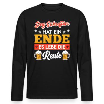 Rentner Das Schuften hat ein ENDE Biertrinker - Männer Premium Bio Langarmshirt - Schwarz - Vorne - Nico (187cm)