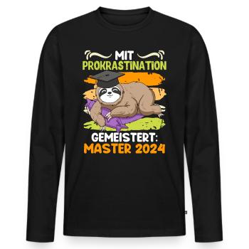 Master Mit Prokrastination Gemeistert Master - Männer Premium Bio Langarmshirt - Schwarz - Vorne - Nico (187cm)