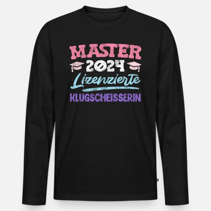Master 2024 Lizenzierte Klugscheisserin Master's - Männer Premium Bio Langarmshirt - Schwarz