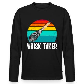 Baker Whisk Taker Whisk Baking Lover - Men's Premium Organic Long Sleeve Shirt - black - Front - Nico (187cm)