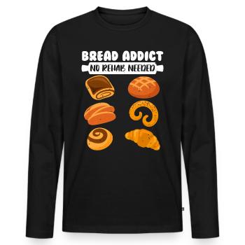 Brotbäcker Ich bin im Backrausch Backfans - Männer Premium Bio Langarmshirt - Schwarz - Vorne - Nico (187cm)