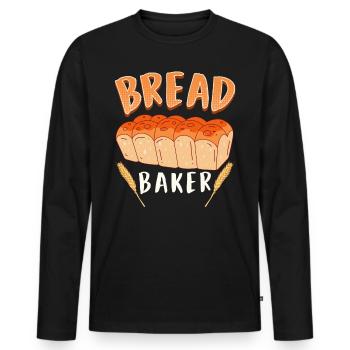 Bread Baker Baking Lovers Baking Bread Dough - Men's Premium Organic Long Sleeve Shirt - black - Front - Nico (187cm)
