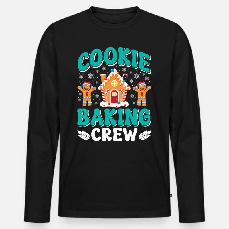 Weihnachtsgebäck Cookie Baking Crew Backfans - Männer Premium Bio Langarmshirt - Schwarz