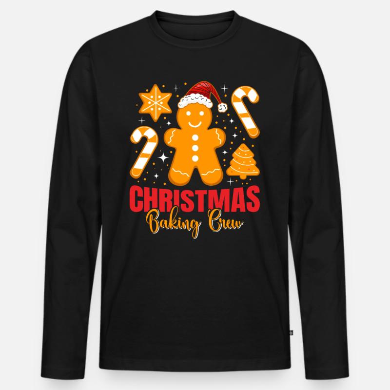 Backfans Christmas Baking Crew Plätzchen - Männer Premium Bio Langarmshirt - Schwarz