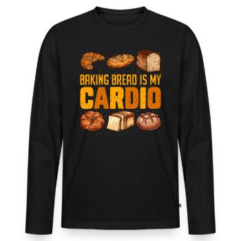 Baking is my cardio bread baker baking lover - Men's Premium Organic Long Sleeve Shirt - black - Front - Nico (187cm)