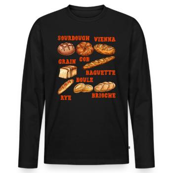 Sauerteig Brote Backliebhaber Brotbäcker - Männer Premium Bio Langarmshirt - Schwarz - Vorne - Nico (187cm)