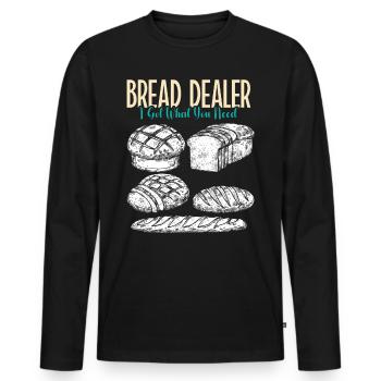 Brotbäcker Bread Dealer Backstube Backfans Brot - Männer Premium Bio Langarmshirt - Schwarz - Vorne - Nico (187cm)