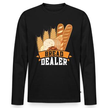 Brotbäcker Bread Dealer Backstube Backfans Brot - Männer Premium Bio Langarmshirt - Schwarz - Vorne - Nico (187cm)