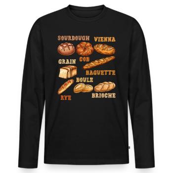 Sauerteig Brote Backliebhaber Brotbäcker - Männer Premium Bio Langarmshirt - Schwarz - Vorne - Nico (187cm)