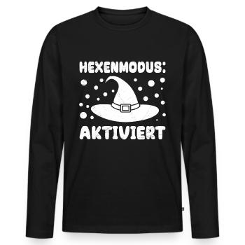 Karneval Party Hexenmodus: Aktiviert Fasching - Männer Premium Bio Langarmshirt - Schwarz - Vorne - Nico (187cm)