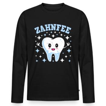 Faschingskostüm ZAHNFEE Karneval Party Zahn - Männer Premium Bio Langarmshirt - Schwarz - Vorne - Nico (187cm)