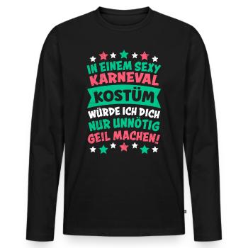 Karneval In einem Sexy Karnevalkostüm Party - Männer Premium Bio Langarmshirt - Schwarz - Vorne - Nico (187cm)
