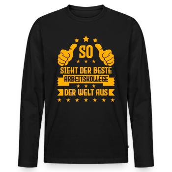 Mitarbeiter Der Beste Arbeitskollege der Welt - Männer Premium Bio Langarmshirt - Schwarz - Vorne - Nico (187cm)