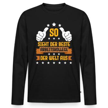 Mitarbeiter Der Beste Arbeitskollege der Welt - Männer Premium Bio Langarmshirt - Schwarz - Vorne - Nico (187cm)