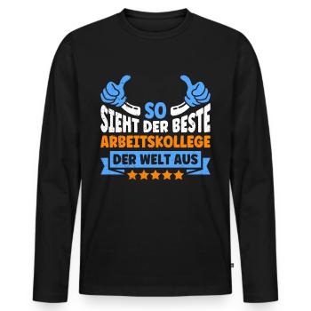 Mitarbeiter So Sieht der Beste Arbeitskollege aus - Männer Premium Bio Langarmshirt - Schwarz - Vorne - Nico (187cm)