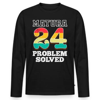 Matura 2024 PROBLÈME RÉSOLU Certificat de fin d’études - T-shirt manches longues Premium bio Homme - noir - Devant - Nico (187cm)
