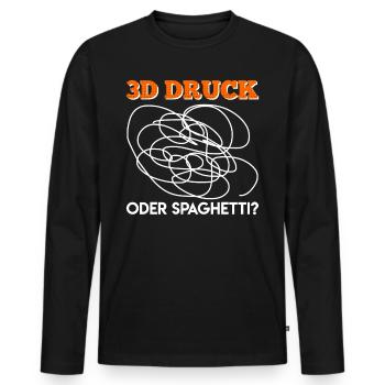 Impression 3D ou spaghetti ? Erreurs d’impression 3D - T-shirt manches longues Premium bio Homme - noir - Devant - Nico (187cm)