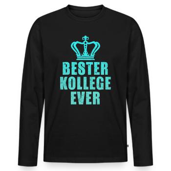 Arbeitskollege BESTER KOLLEGE EVER Coworker - Männer Premium Bio Langarmshirt - Schwarz - Vorne - Nico (187cm)