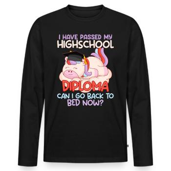 Abiturient Have Passed my Highschool Diploma - Men's Premium Organic Long Sleeve Shirt - black - Front - Nico (187cm)