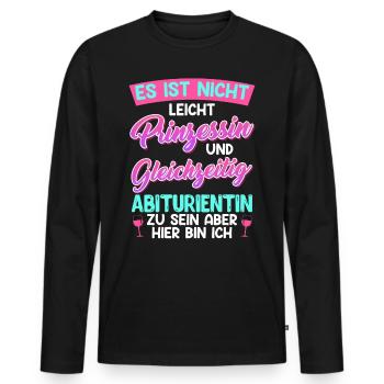 Abitur Not Easy PRINCESS et diplômé de l’ÉCOLE SECONDAIRE - T-shirt manches longues Premium bio Homme - noir - Devant - Nico (187cm)