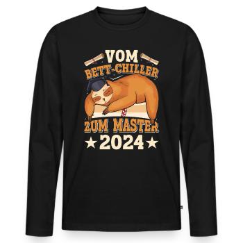 Diplôme de maîtrise Du refroidisseur de lit au master - T-shirt manches longues Premium bio Homme - noir - Devant - Nico (187cm)
