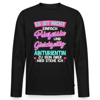 Abitur Not Easy PRINCESS et diplômé de l’ÉCOLE SECONDAIRE - T-shirt manches longues Premium bio Homme - noir - Devant - Nico (187cm)