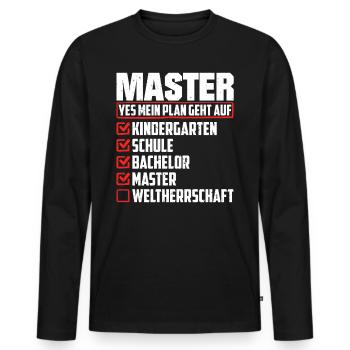 Master's Degree List Completed Master's Thesis - Men's Premium Organic Long Sleeve Shirt - black - Front - Nico (187cm)