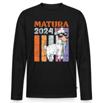 Matura 2024 high school graduate Lama high school graduates - Men's Premium Organic Long Sleeve Shirt - black - Front - Nico (187cm)