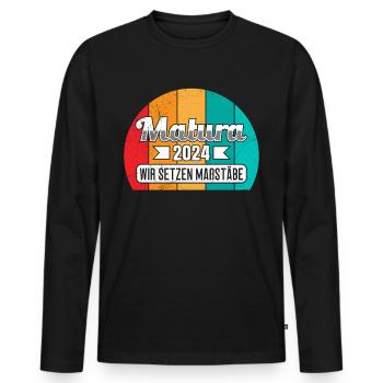 Maturité 2024 Certificat de fin d’études secondaires 2024 - T-shirt manches longues Premium bio Homme - noir - Devant - Nico (187cm)