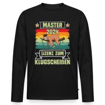 Master 2024 Licence à Clever Sloth - T-shirt manches longues Premium bio Homme - noir - Devant - Nico (187cm)