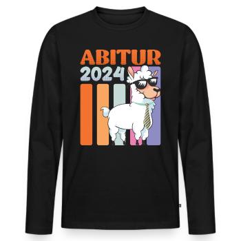 High School Diploma 2024 Llama High School Graduates Graduation - Men's Premium Organic Long Sleeve Shirt - black - Front - Nico (187cm)