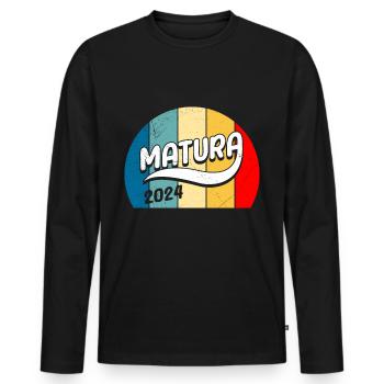 Maturité 2024 Certificat de fin d’études secondaires 2024 - T-shirt manches longues Premium bio Homme - noir - Devant - Nico (187cm)