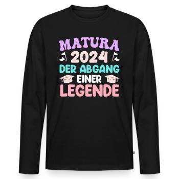 Matura 2024 The Departure of a Legend Girl - Men's Premium Organic Long Sleeve Shirt - black - Front - Nico (187cm)
