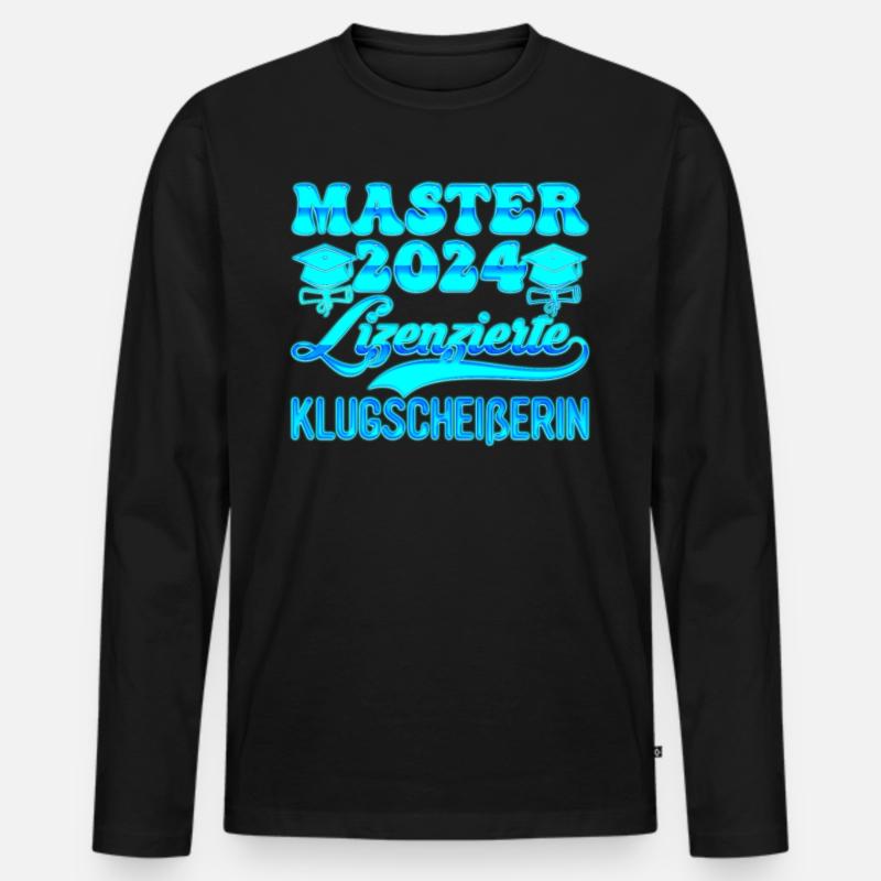 Master 2024 Lizenzierte Klugscheißerin Abschluss - Männer Premium Bio Langarmshirt - Schwarz