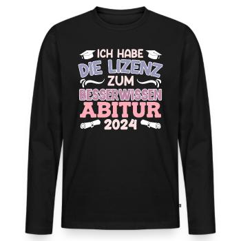 High School Graduate License to Cleverly Fuck High School Graduation - Men's Premium Organic Long Sleeve Shirt - black - Front - Nico (187cm)