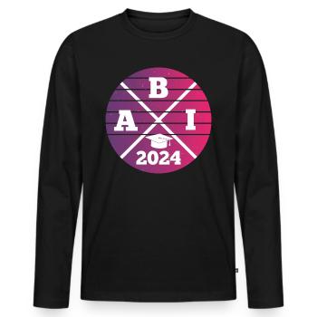 ABI 2024 Certificat de fin d’études secondaires Abitur Abitur - T-shirt manches longues Premium bio Homme - noir - Devant - Nico (187cm)