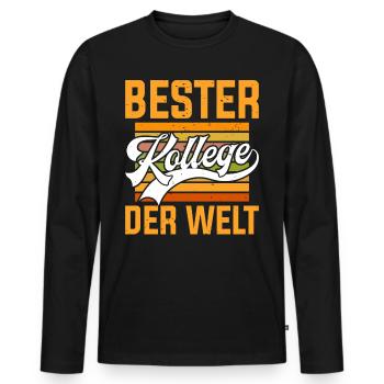 Bester Kollege der Welt Mitarbeiter Bürokollege - Männer Premium Bio Langarmshirt - Schwarz - Vorne - Nico (187cm)