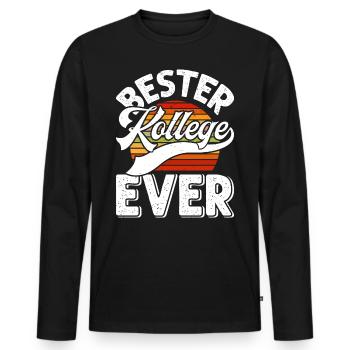 Bester Kollege EVER Mitarbeiter Coworker - Männer Premium Bio Langarmshirt - Schwarz - Vorne - Nico (187cm)