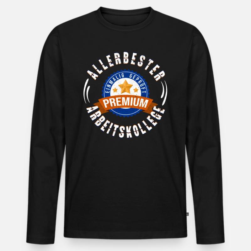 Abschiedsparty Allerbester Arbeitskollege - Männer Premium Bio Langarmshirt - Schwarz