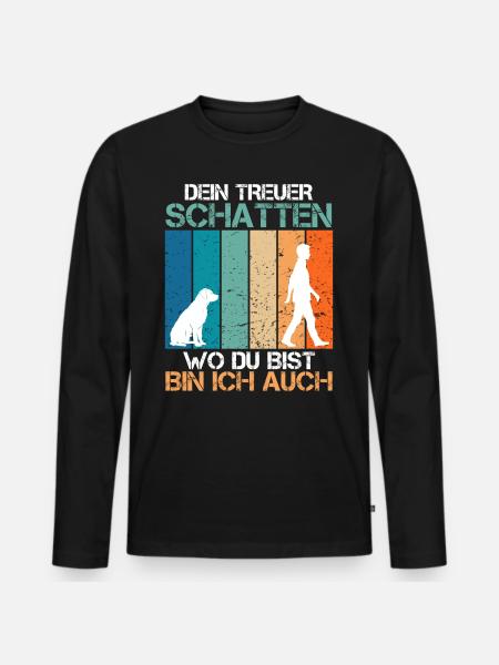 Labrador Besitzer DEIN TREUER SCHATTEN Labrador - Männer Premium Bio Langarmshirt - Schwarz